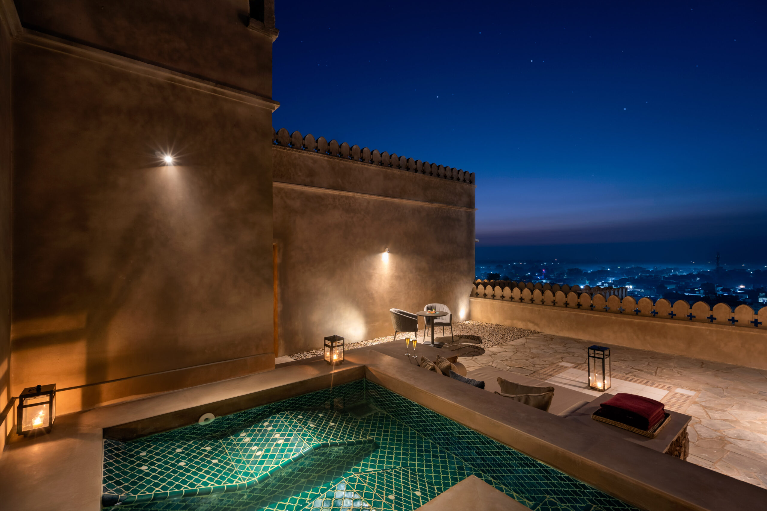 Six Senses Fort Barwara Terrace Hot Tub Suite view